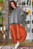 Basso Baby Cord Tiered Cuff Pant Rust